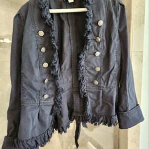 LOFT Blue Blazer with Decorative Details